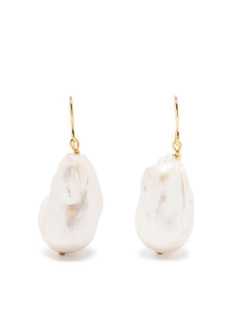 Gold and white pearl-detail drop earrings Jil sander - women